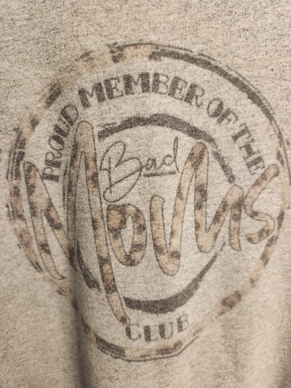 Gildan Beige 'Bad Moms Club' Graphic Sweatshirt